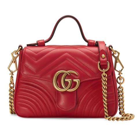 gg marmont mini top handle bag red